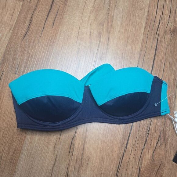 Echo New York Halter Bandeau Bikini Set Turquoise Blue Womens Size S - Picture 5 of 8